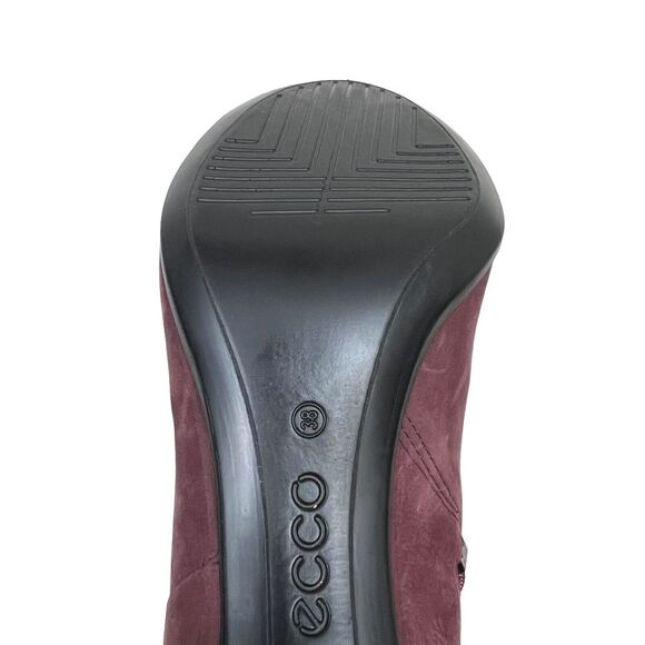 Ecco Shape 75 Sleek Ankle Bootie Suede Zip Up Burgundy Women Size EUR 38 - Picture 7 of 9